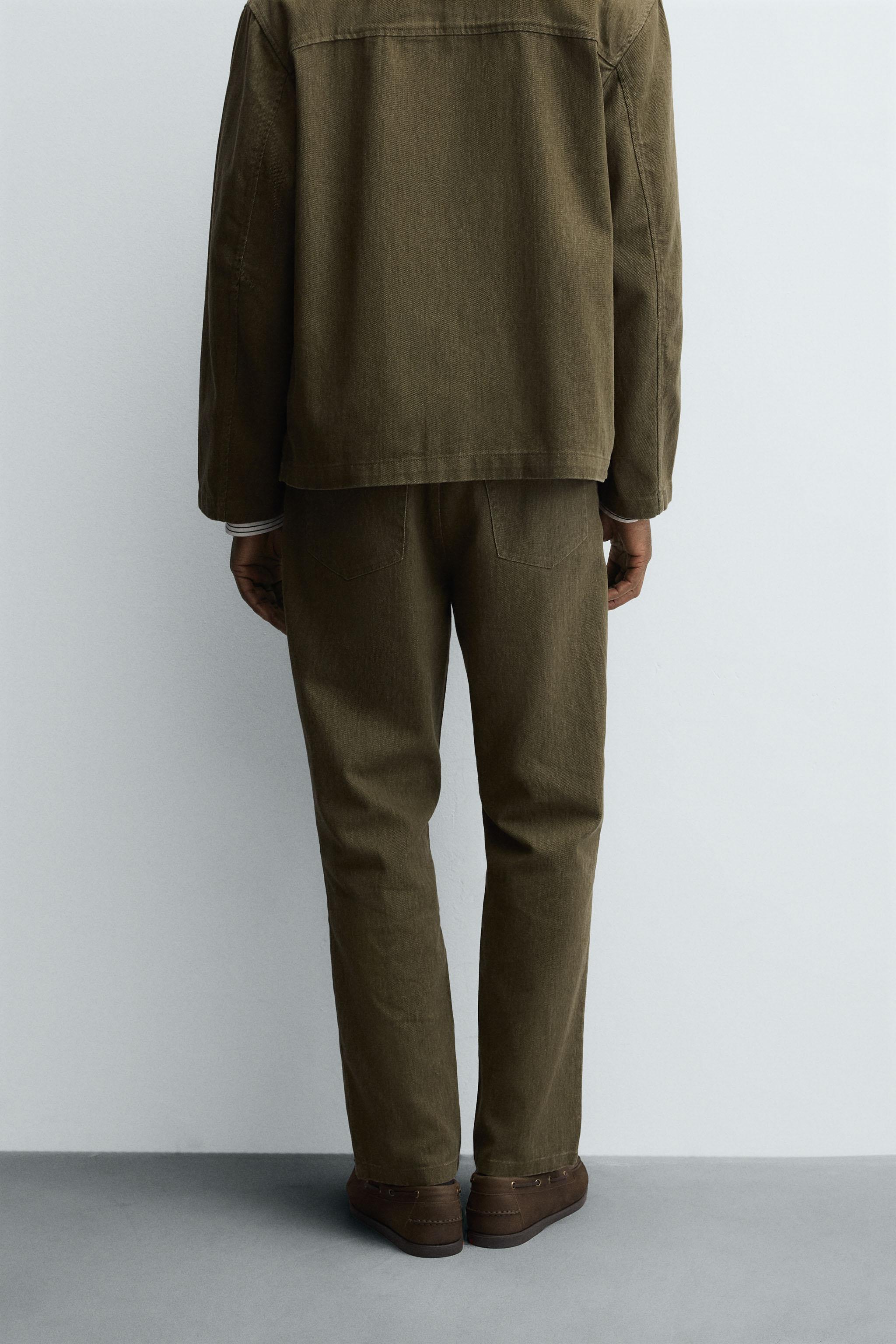 TEXTURED COTTON PANTS